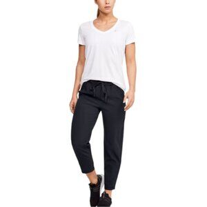 Under Armour Womens Medidum Woven Ankle Crop Grey Pant